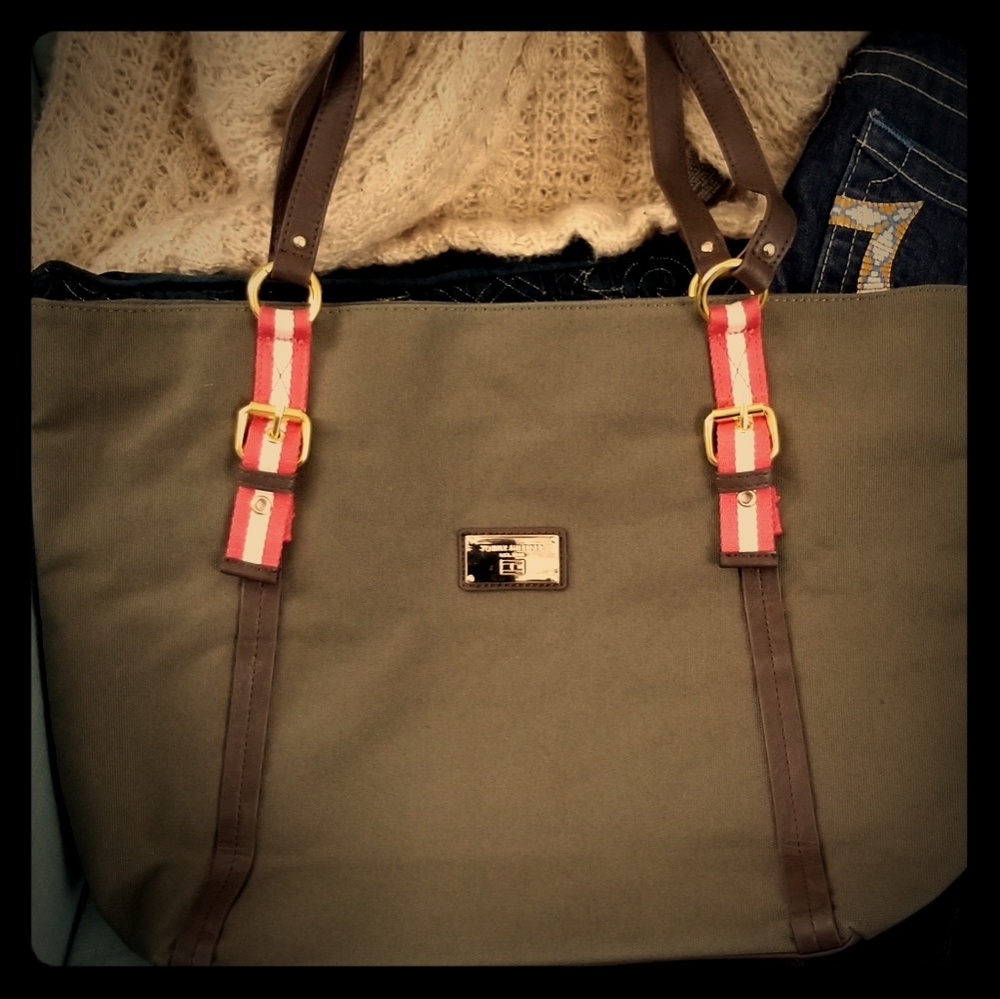 Tommy Hilfiger Olive Green Tote